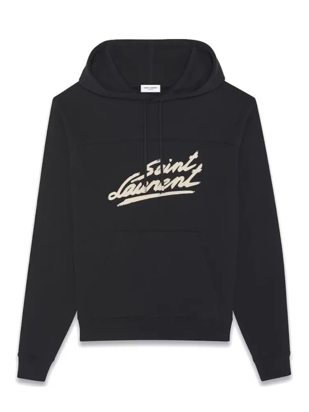 Saint Laurent 50s Signature Logo Hoodie Black/White XL – Authentic